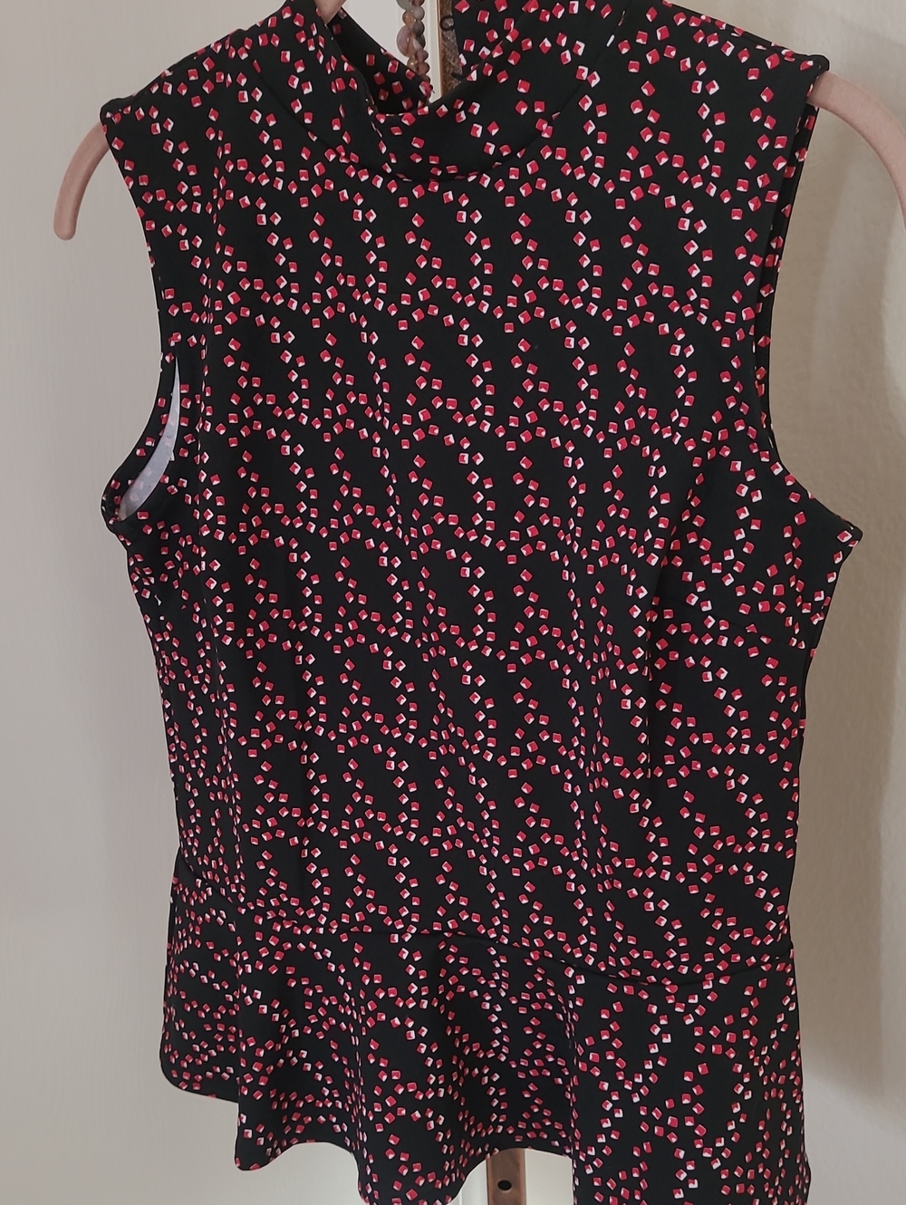 Banana Republic Black Tank Top with Pink Dot Print